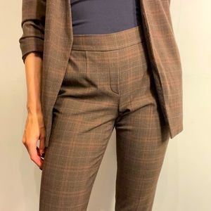 Aritzia Ankle Brown Plaid Pants - Size 4